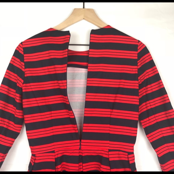 Gap Navy and Red Fit n Flare 3/4 Sleeve Pockets - Picture 3 of 8